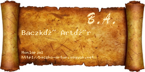 Baczkó Artúr névjegykártya